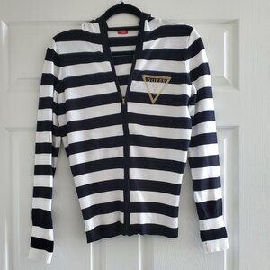 Guess Women's Hooded Full Zip Sweater Jacket Size Large